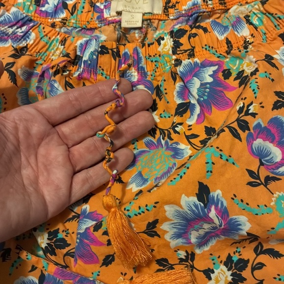 Love by GAP Sleep Pajama Shorts Floral Print Eyelet Detailing Small - Picture 3 of 7